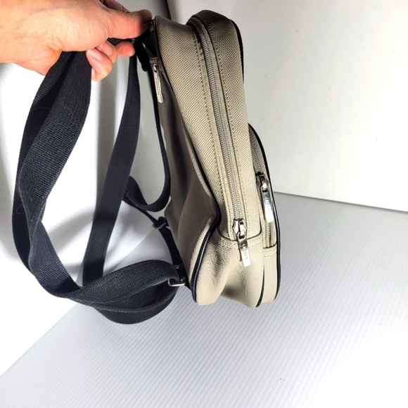 Lacoste birch white small back pack knapsack black straps - Picture 4 of 11